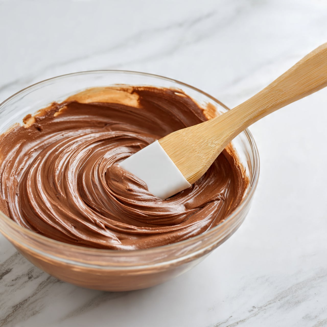 A slice of multi-layered dessert sits on a white plate on a white marbled surface. The bottom layer is dark and crumbly, serving as the crust. Above it is a thick, smooth chocolate mousse layer with a light brown color and soft texture. The top layer is thick white whipped cream, fluffy and soft, sprinkled with broken dark cookie pieces. A spoon next to the slice holds a small piece of the dessert showing all the layers. Another partial slice is visible in the background on a white plate, along with a glass dish holding the rest of the dessert. Photo taken with an iphone --ar 4:5 --v 7