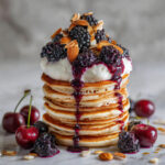 Almond Poppyseed Pancakes with Cherry Syrup Recipe
