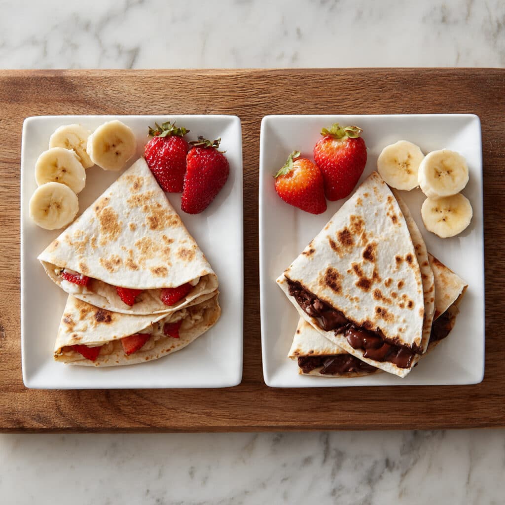 Sweet Fruit and Chocolate Dessert Quesadilla Recipe