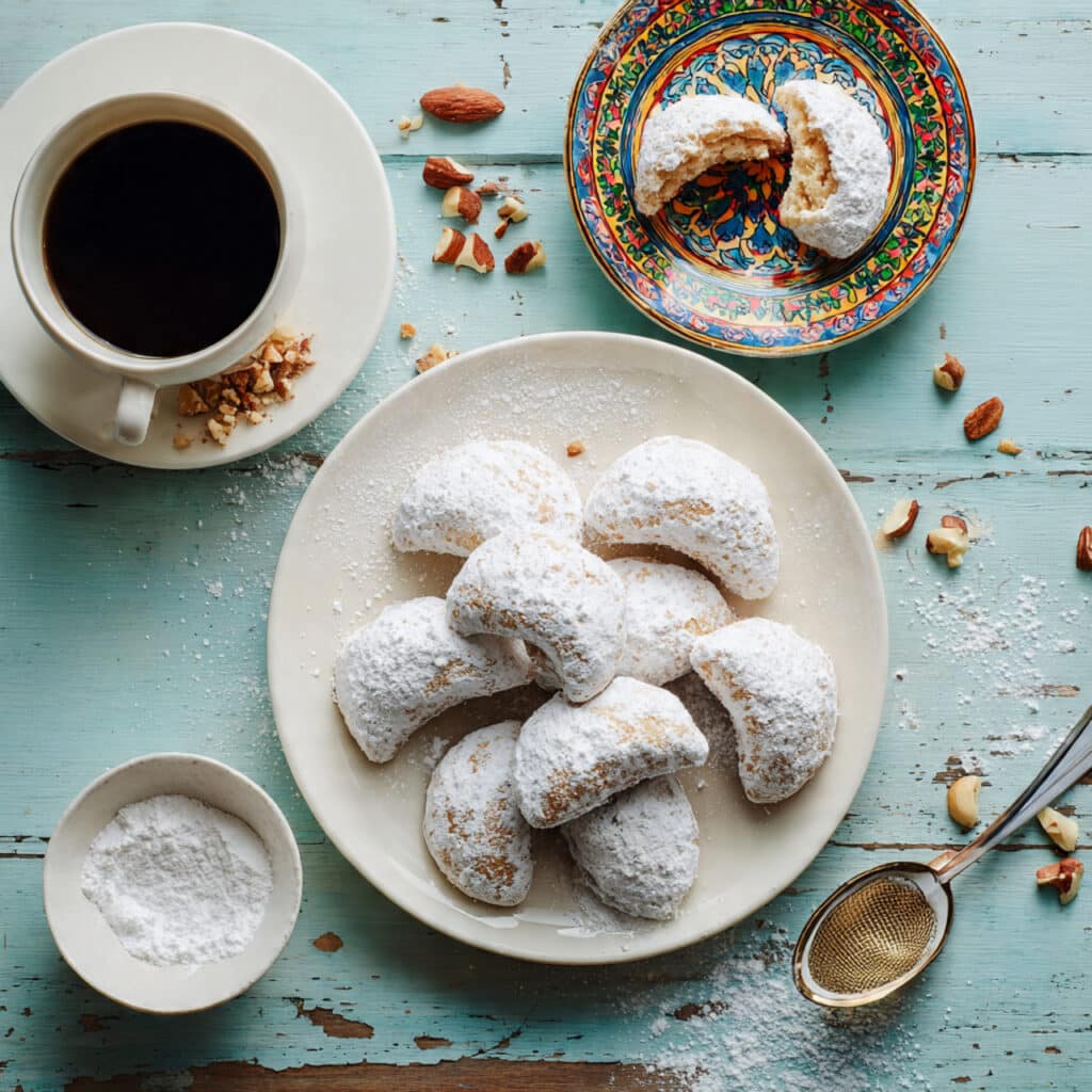 Greek Almond Crescent Cookies (Kourabiedes) Recipe