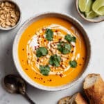 Thai Spiced Roasted Butternut Squash Soup with Coconut Milk and Lime Recipe
