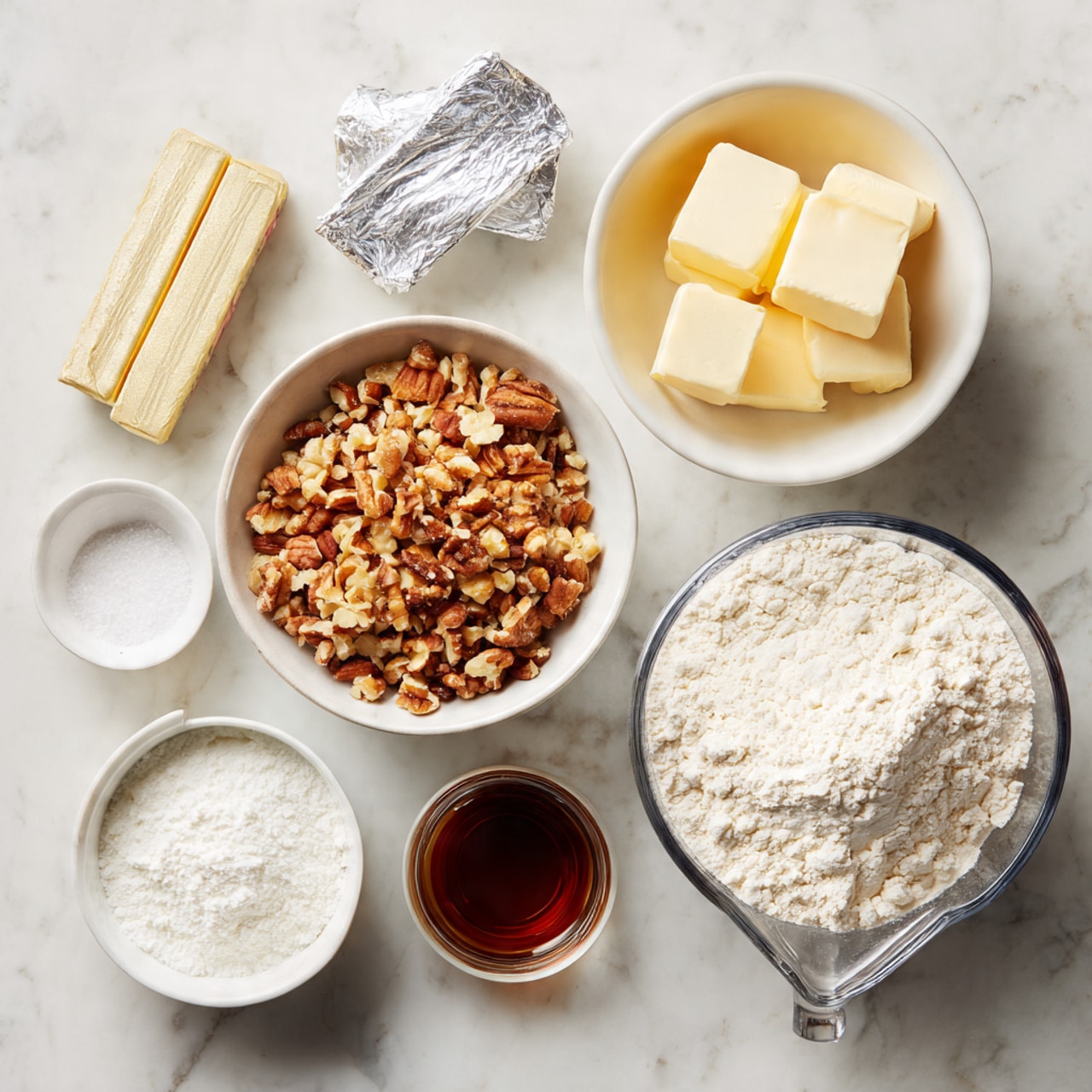 The image shows soft round cookies covered with thick white powdered sugar resting on a metal wire rack. One cookie is broken, revealing a light golden-brown, crumbly inside texture. The wire rack sits on a white marbled textured surface dusted lightly with some powdered sugar, adding to the cozy feel of the scene. The cookies appear puffy and smooth under the sugar layer with a slightly uneven, homemade shape. Photo taken with an iphone --ar 4:5 --v 7