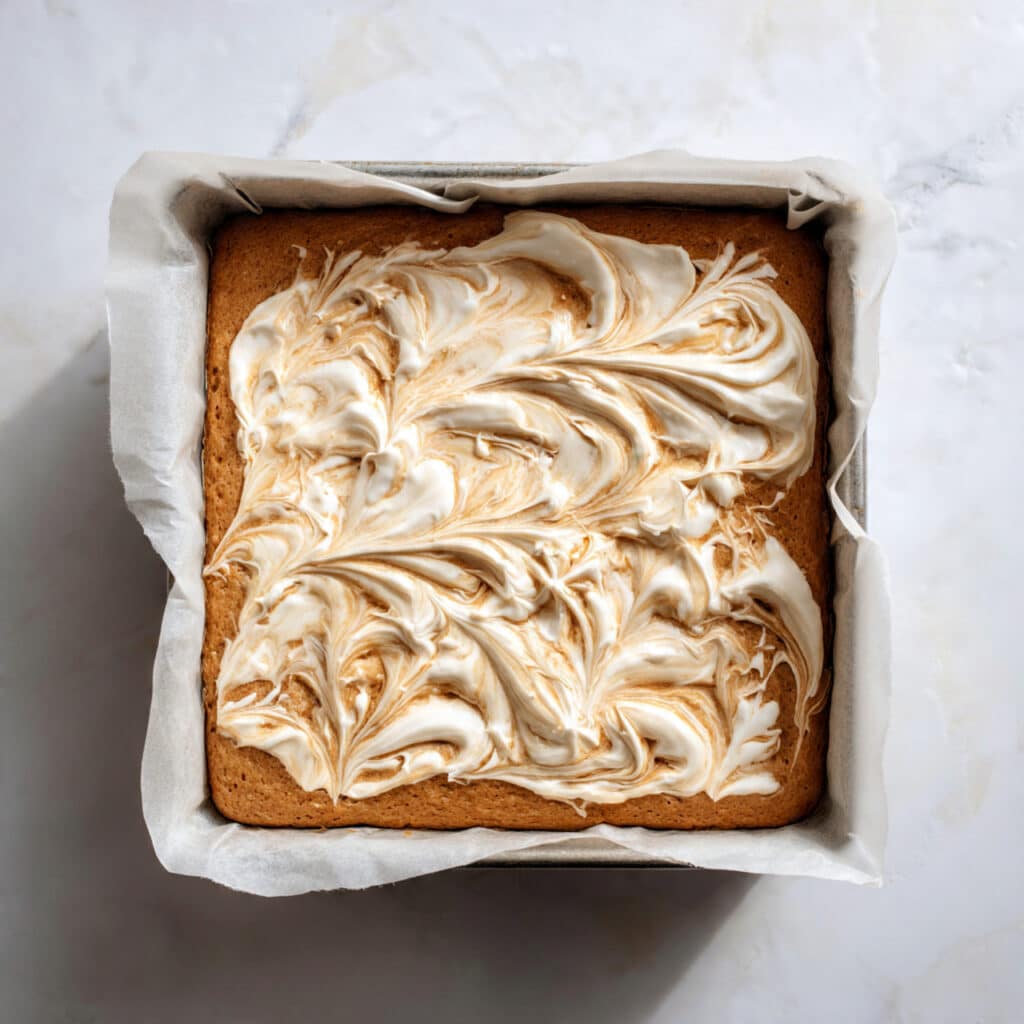 Gingerbread Blondies with White Chocolate Decorations Recipe