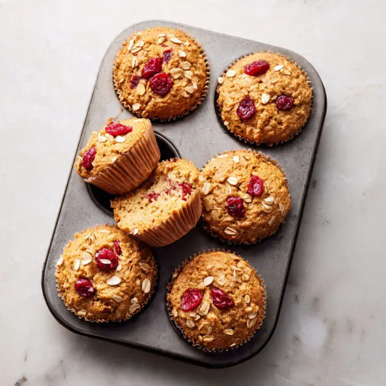 Easy Almond Flour Muffins with Strawberries and Rhubarb Recipe