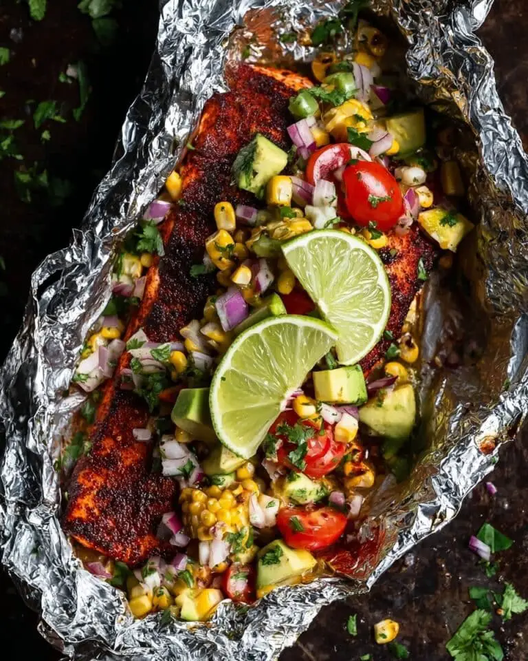 Smoky Grilled Salmon with Avocado Salad Recipe