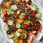 Honey Mustard Salmon with Summer Vegetable Salad Recipe