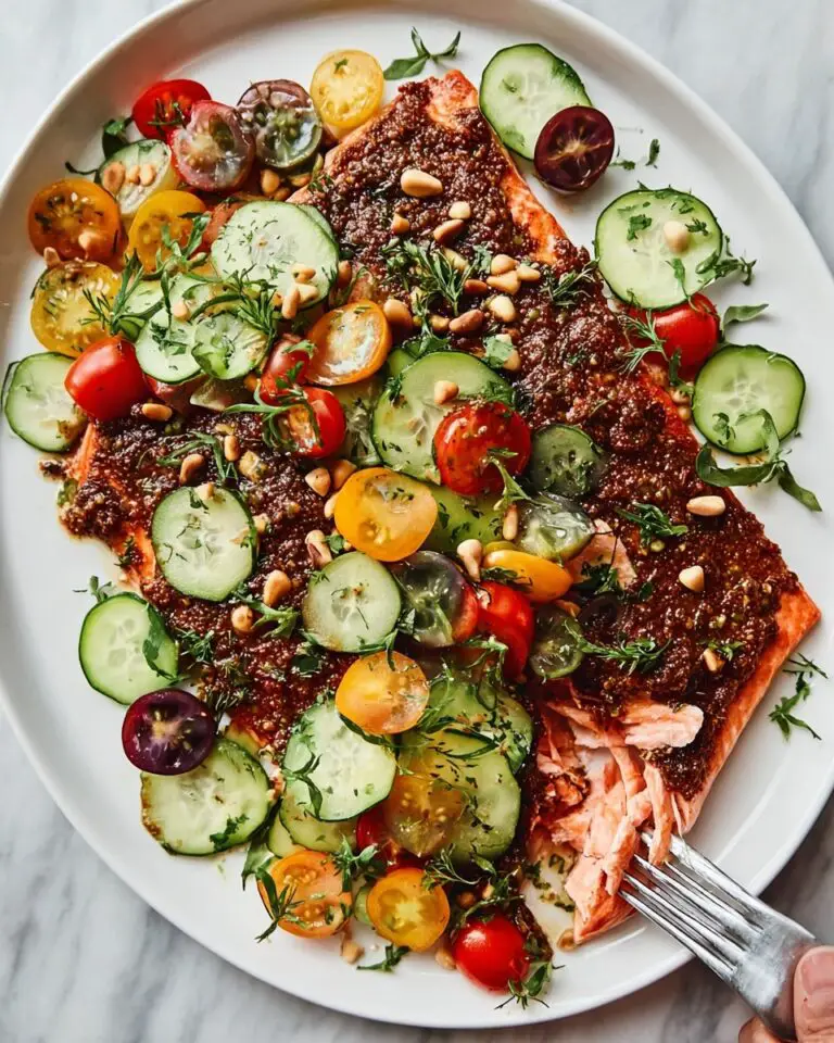 Honey Mustard Salmon with Summer Vegetable Salad Recipe