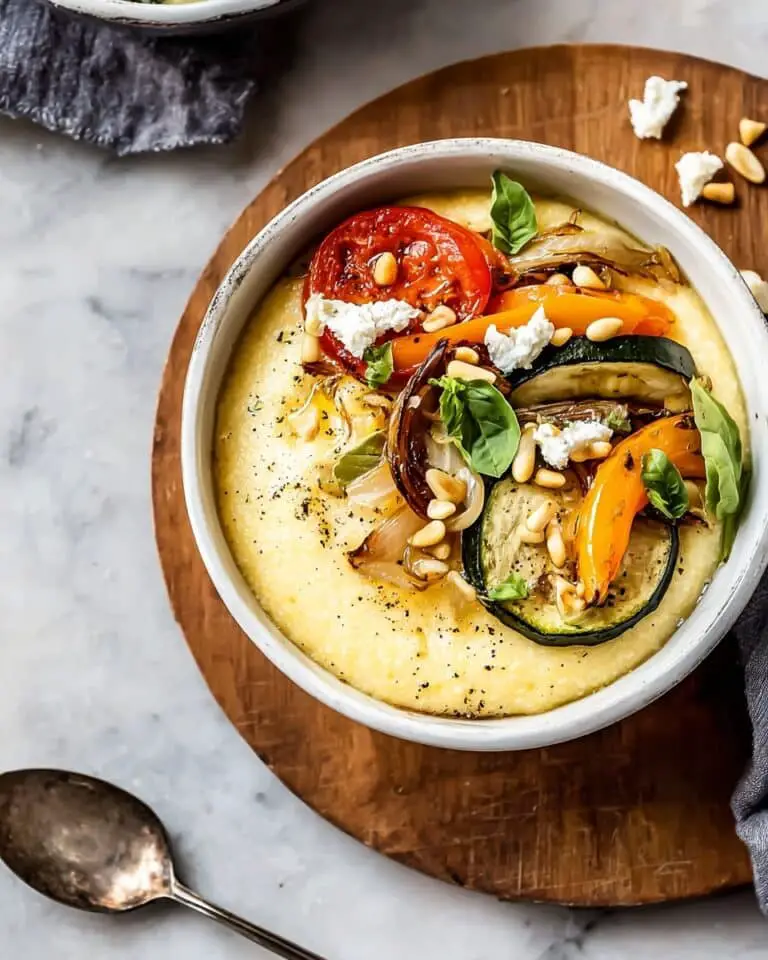 Creamy Goat Cheese Polenta with Roasted Ratatouille Recipe