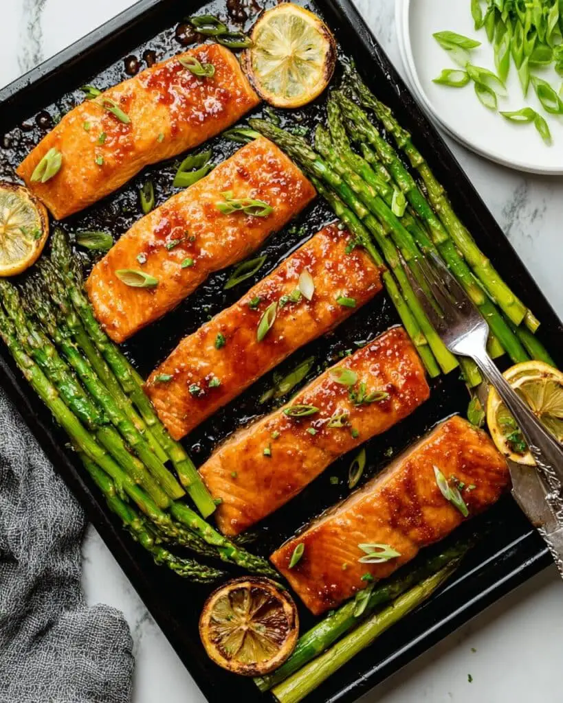 Sheet Pan Honey Glazed Salmon with Asparagus Recipe