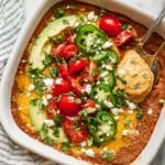 Creamy Baked Refried Bean Dip with Cheese and Green Chiles Recipe