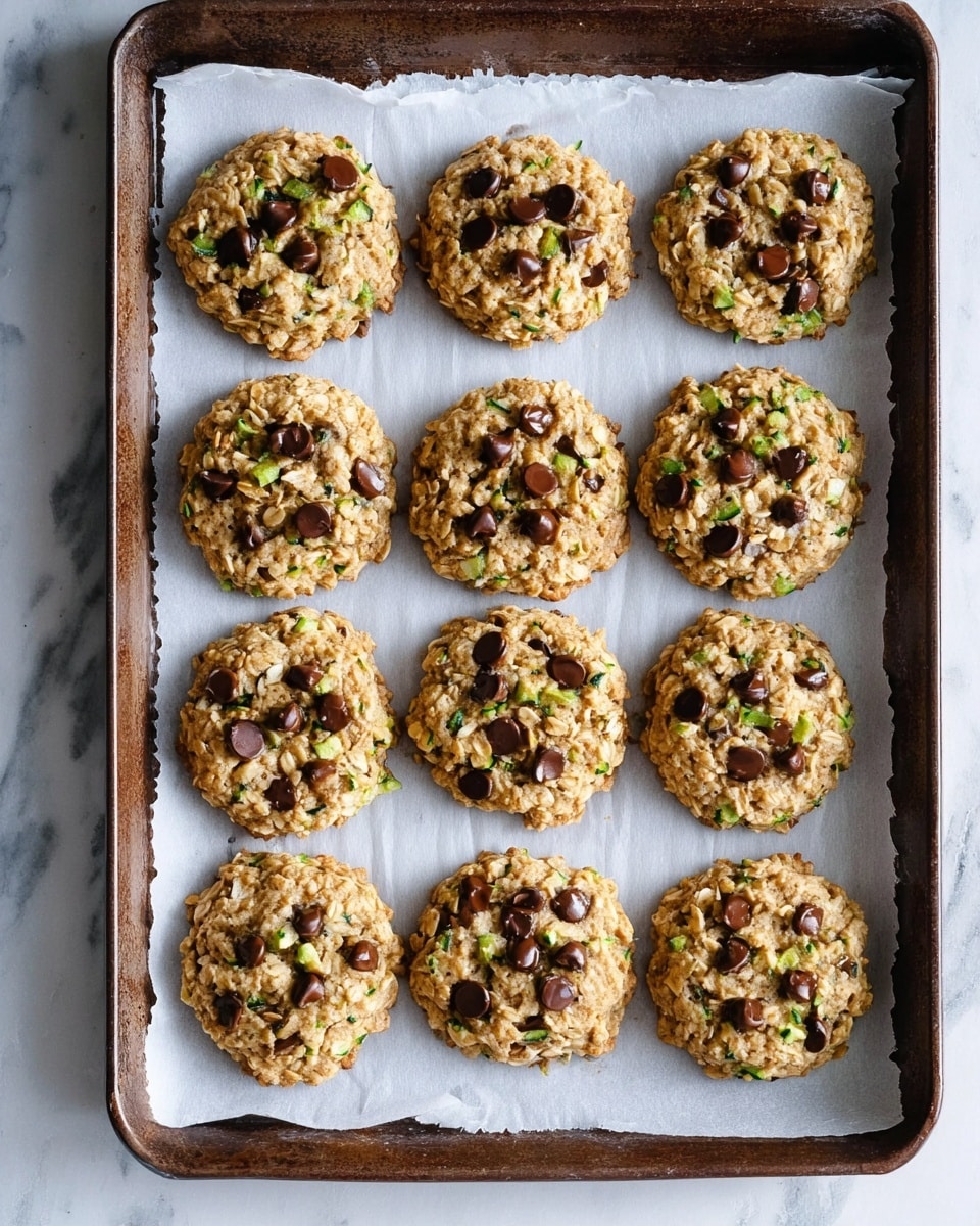 A stack of four thick oatmeal cookies with visible dark chocolate chips and small walnut pieces sits in the center of a white plate with subtle concentric circle patterns. The cookies have a rough, chewy texture and a light brown color speckled with darker spots from the chocolate. In the blurred background, there is a white bowl filled with mixed berries, including raspberries and blackberries, next to another plate holding more cookies. The whole scene is set against a soft white marbled surface, creating a clean and light atmosphere. Photo taken with an iphone --ar 4:5 --v 7
