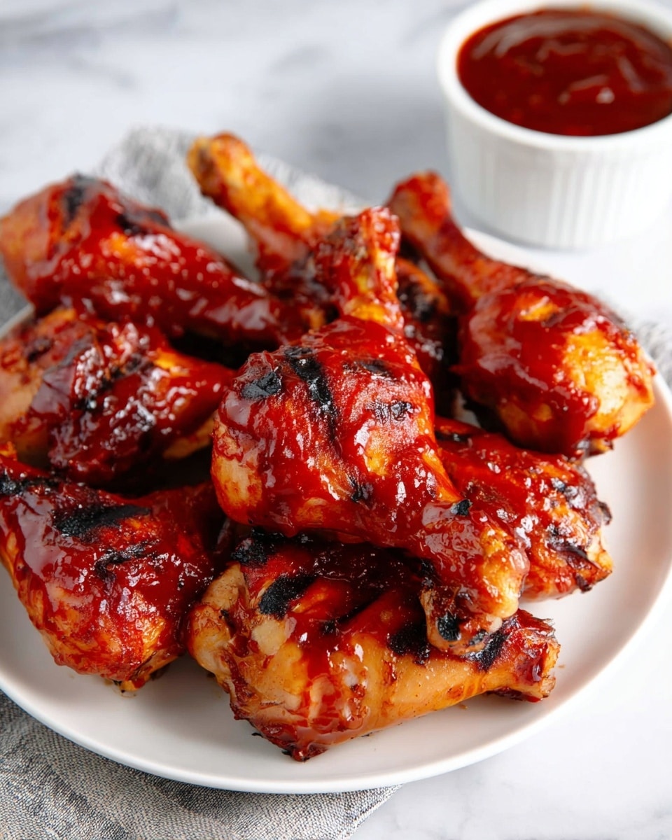 A black slow cooker bowl holds several pieces of raw chicken layered at the bottom, each covered lightly with a brownish spice mix, and the top is fully covered with thick, dark red barbecue sauce that has a shiny texture. The chicken pieces are arranged close together with the sauce spread unevenly on top. The background is a white marbled surface. Photo taken with an iphone --ar 4:5 --v 7