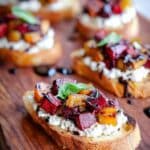 Roasted Beet Herbed Vegan Ricotta Crostini Recipe