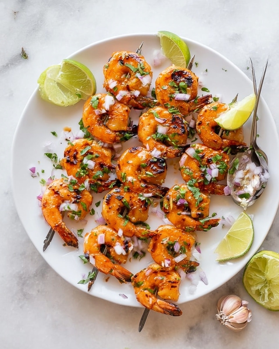 The image shows many large shrimp grilling on a black grill with char marks on their orange-pink shells. Some shrimp are slightly curled with a firm texture and light grill smoke rising around them. The grill bars are dark and smoky, contrasting with the bright shrimp. The background has a white marbled texture. photo taken with an iphone --ar 4:5 --v 7