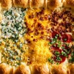 4-Way Loaded Biscuit Dip with Chicken, Spinach, Artichoke, and Pizza Flavors Recipe