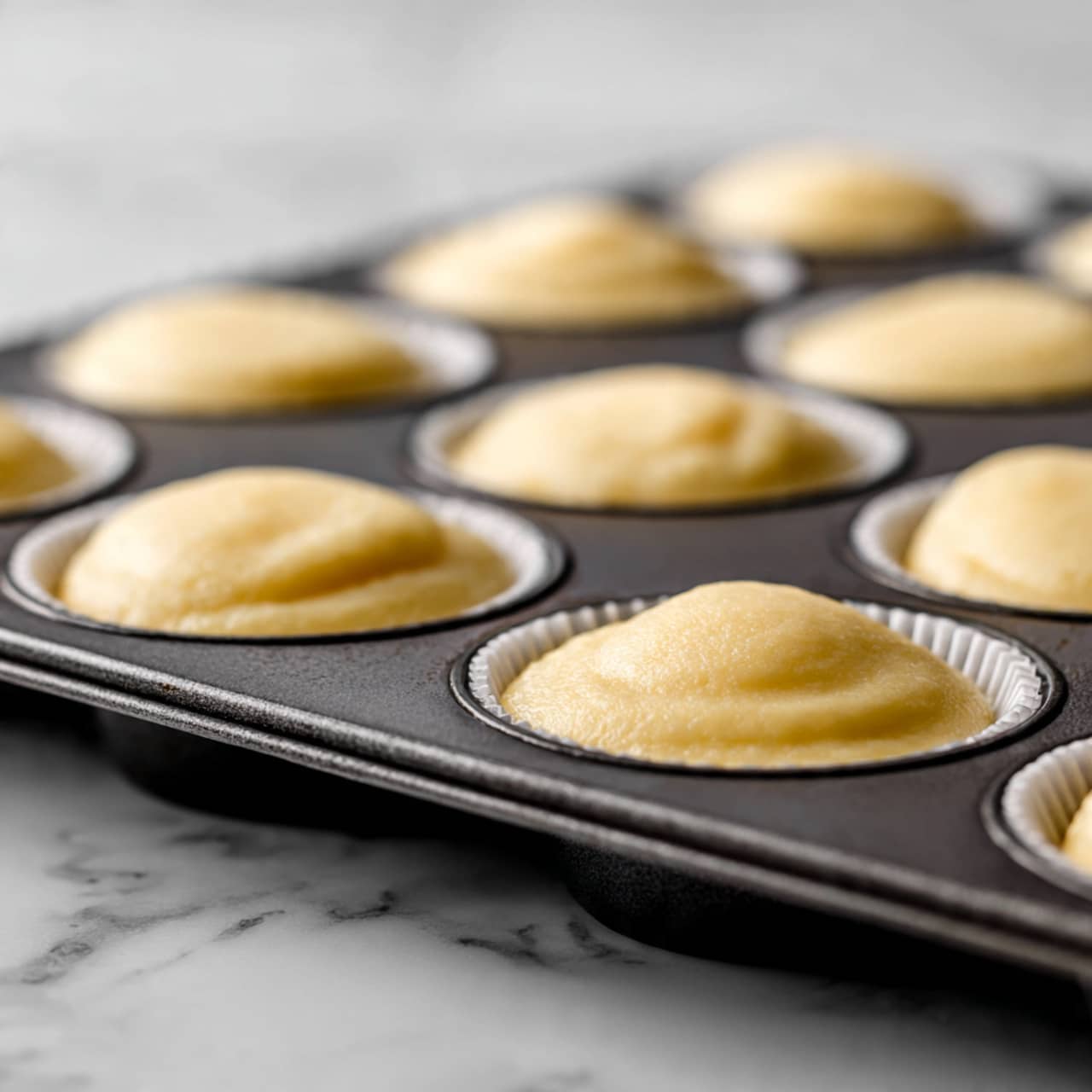 A close-up of a golden brown madeleine cookie held by woman's hand, showing its shell-like shape with a slightly crisp edge and a soft, textured surface dusted lightly with powdered sugar. In the background, there is a white plate on a white marbled surface, with more madeleine cookies and out-of-focus red raspberries adding a splash of color. The lighting is soft, highlighting the warm tones and fine details of the cookie's texture. photo taken with an iphone --ar 4:5 --v 7