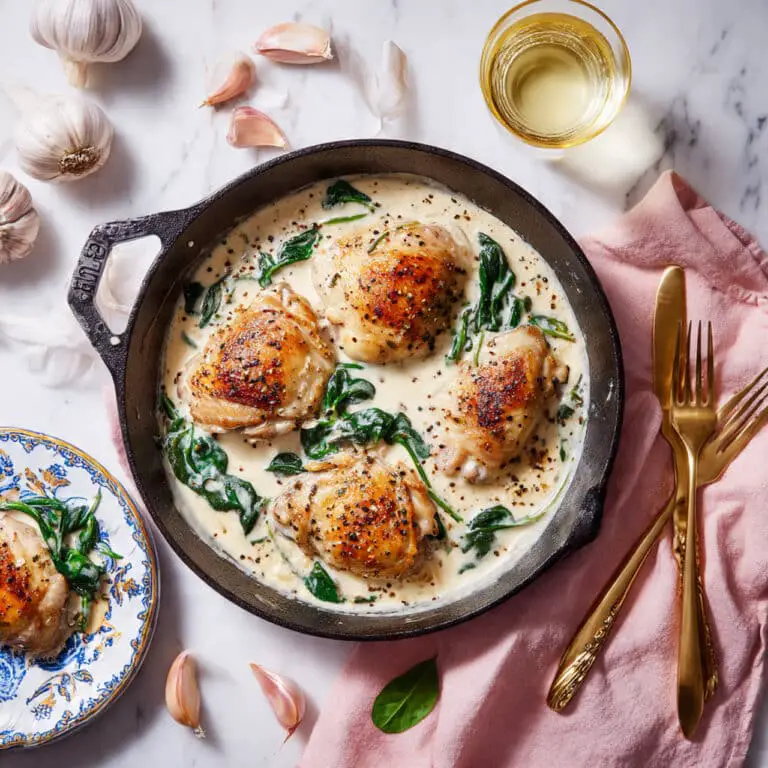 Chicken Florentine with Garlicky Spinach Cream Cheese Sauce Recipe