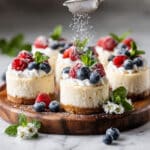 Mini Cheesecakes with Fresh Berries and Chantilly Cream Recipe