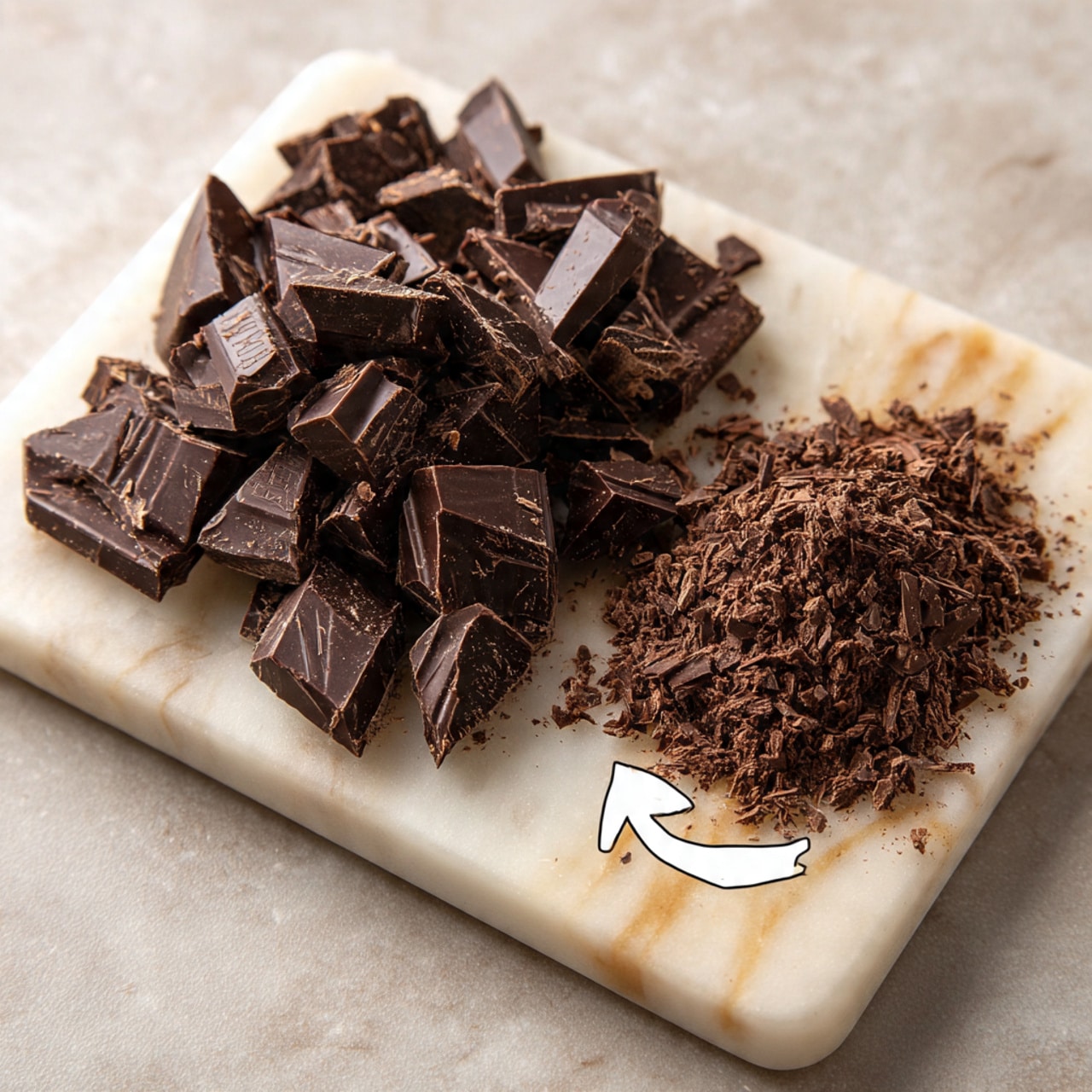 The image shows several golden-brown cookies with large, melted dark chocolate chunks on a white marbled surface. One cookie is broken in half, revealing soft, melted chocolate inside and crumbs around it. Some coarse salt flakes are visible on top of the cookies, and a white flower with green leaves lies near the upper corner, adding a delicate touch to the composition. The cookies look soft and chewy with a slightly crisp outside. Photo taken with an iphone --ar 4:5 --v 7