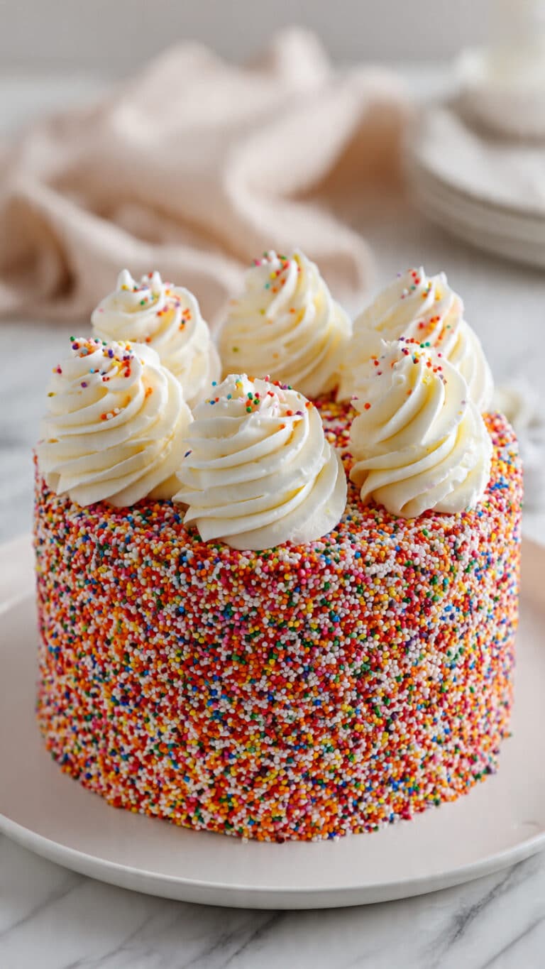 Vanilla Birthday Cake with Buttercream Frosting Recipe