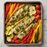 Oven-Baked Mediterranean Tilapia with Roasted Vegetables and Za'atar Pita Recipe
