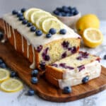 Blueberry Lemon Yogurt Bread Loaf with Lemon Glaze Recipe
