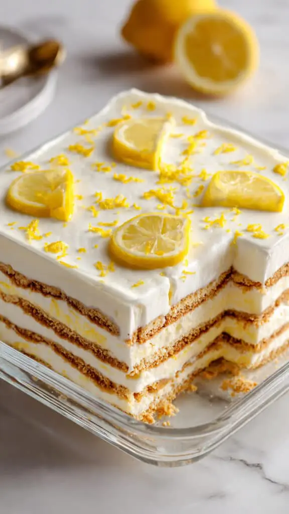 No-Bake Lemon IceBox Cake Recipe