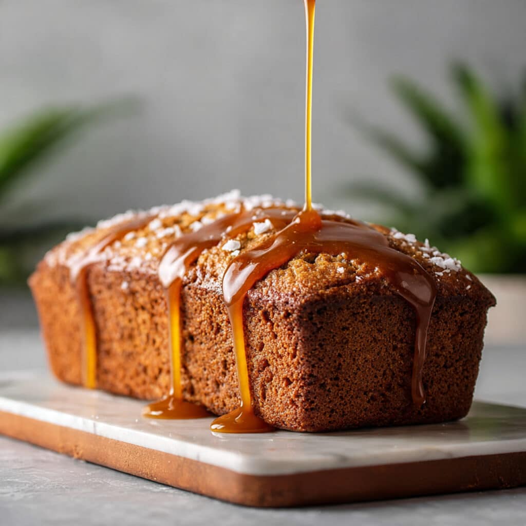 Coconut Loaf Cake with Caramel Sauce Recipe