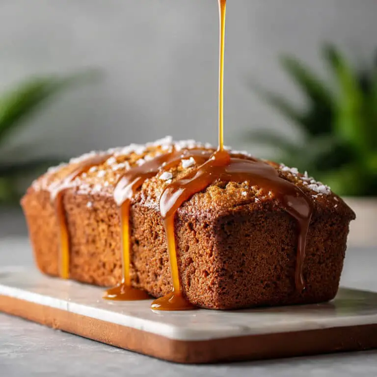 Coconut Loaf Cake with Caramel Sauce Recipe