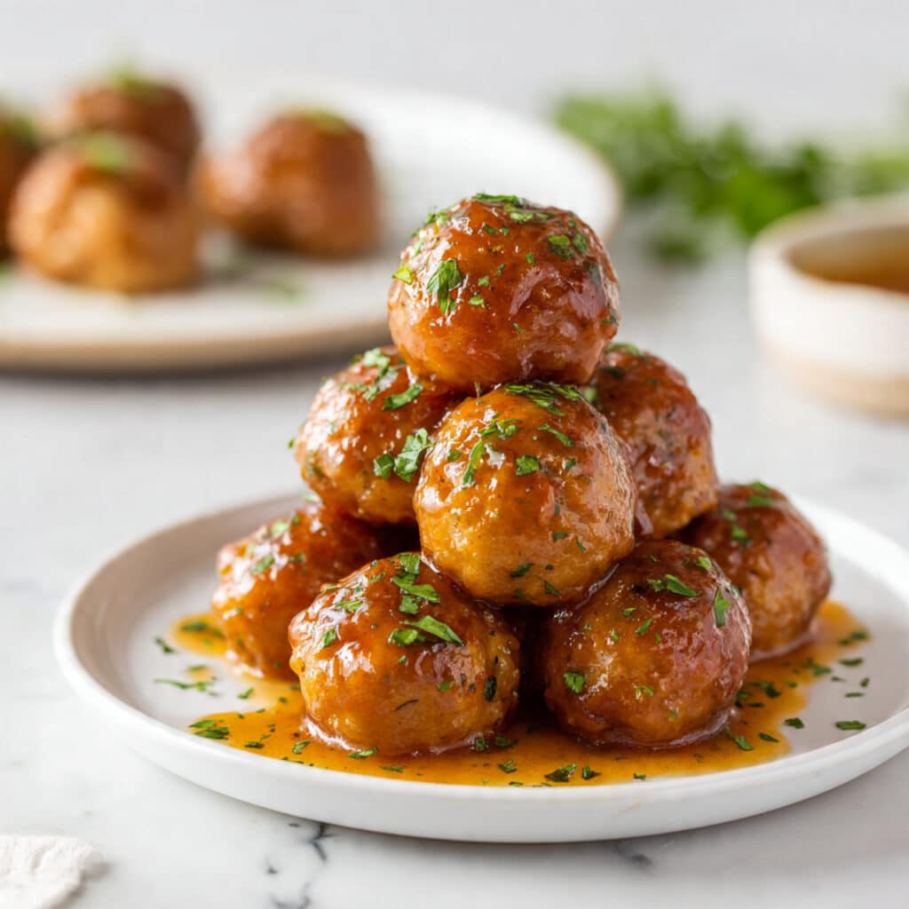 Air Fryer Chicken Meatballs with Spicy Firecracker Sauce Recipe