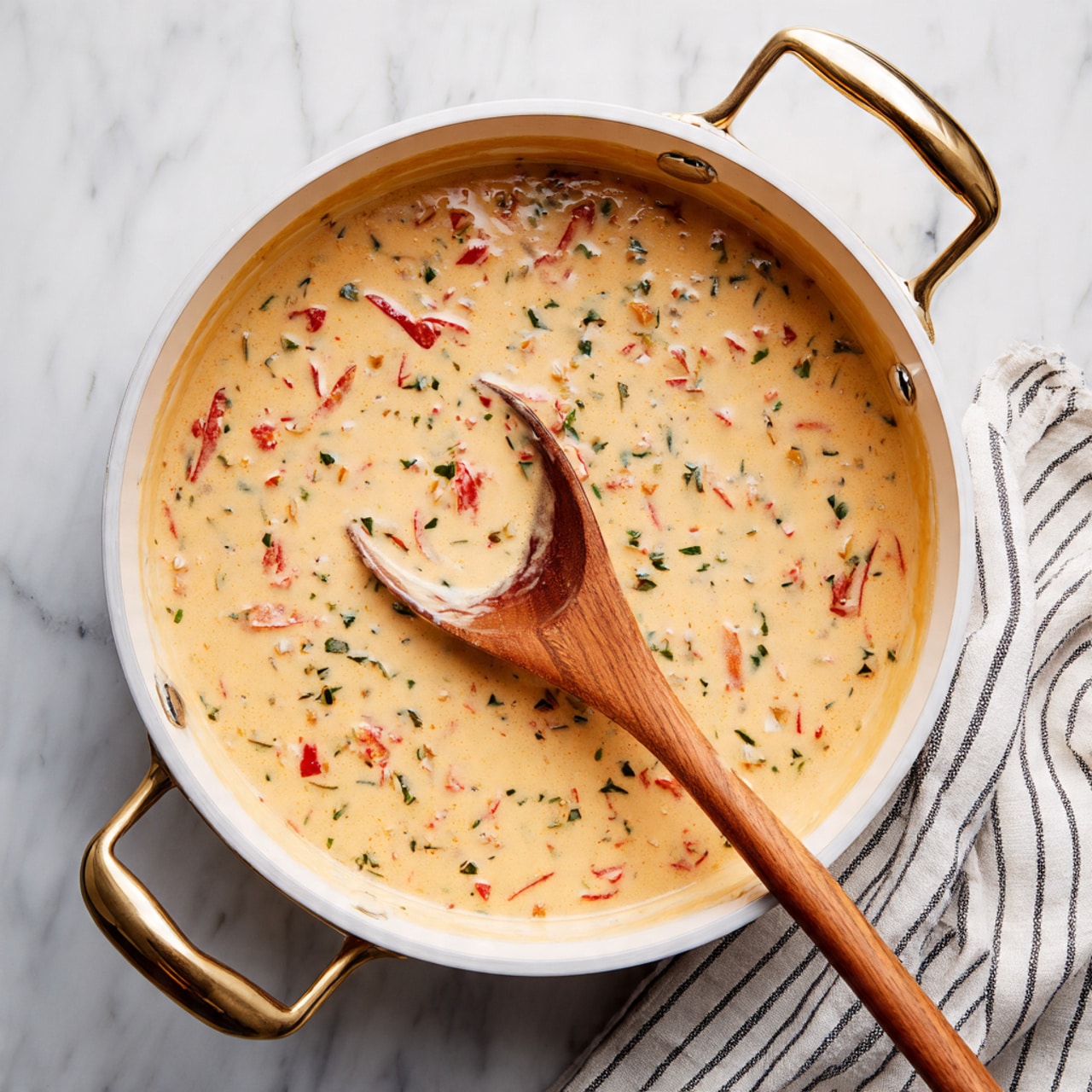A white round plate holds a bed of fluffy white rice as the base layer, topped with a piece of cooked salmon that has a warm orange color with a slight charred texture. On top of the salmon, there is a creamy beige sauce with small green herb pieces mixed in. Bright green fresh basil leaves sit next to the salmon on the rice. A silver fork rests on the edge of the plate, angled toward the salmon. The background is a white marbled surface with green basil leaves scattered partly in view. Photo taken with an iphone --ar 4:5 --v 7