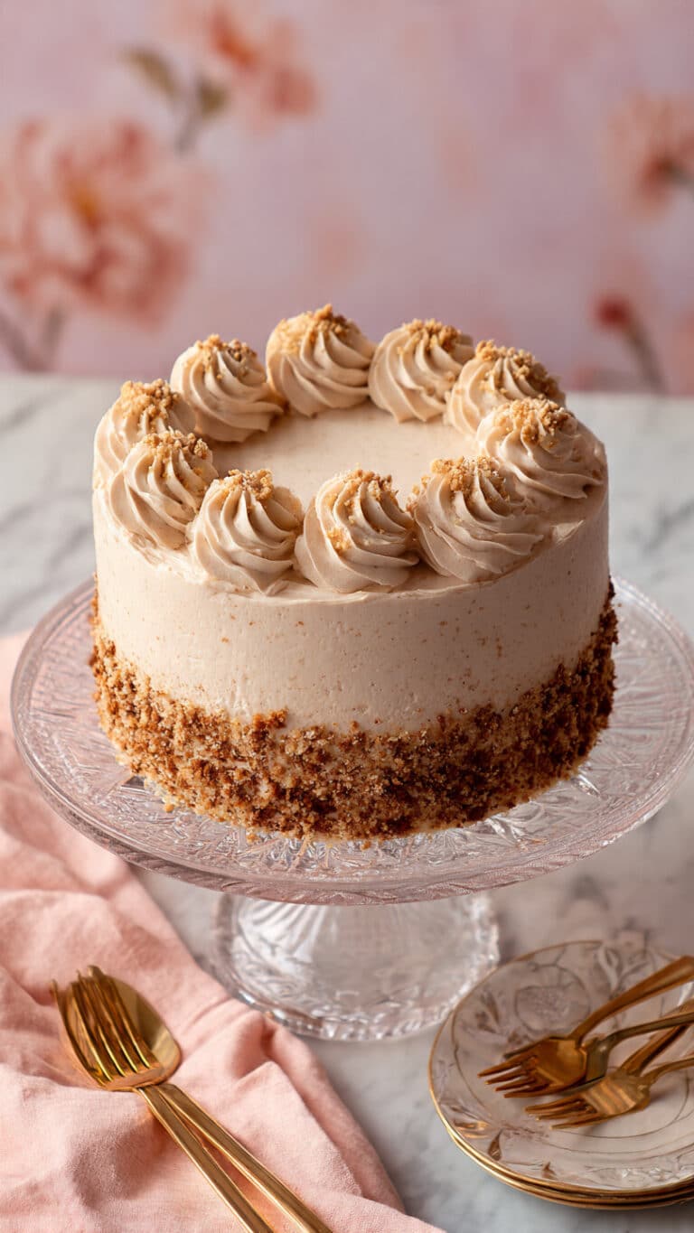 Biscoff Cake with Cookie Garnish and Buttercream Frosting Recipe
