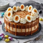 No-Bake Cadbury's Caramel Cheesecake with Chocolate Caramel Filling and Decadent Decorations Recipe