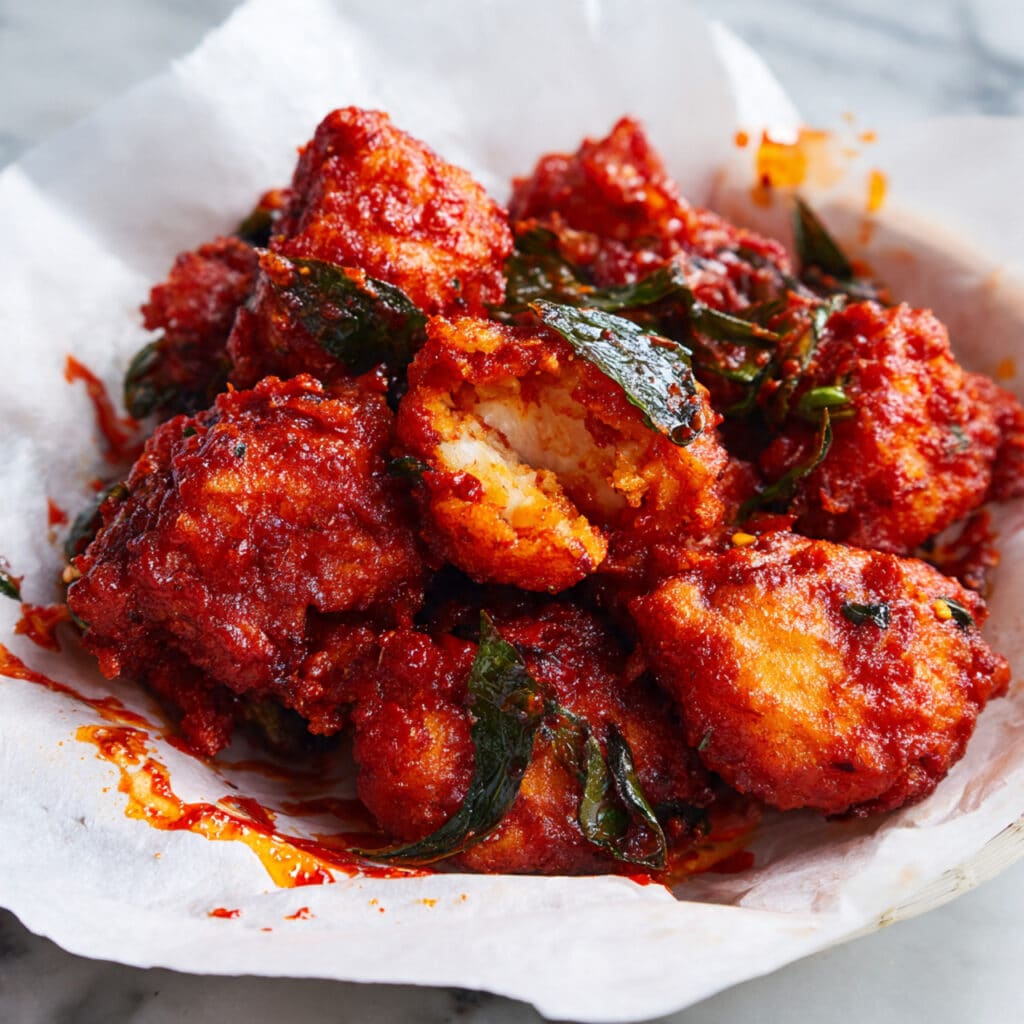 Easy Chicken 65: Saucy, Fiery, Irresistible Indian-Style Chicken Snack Recipe