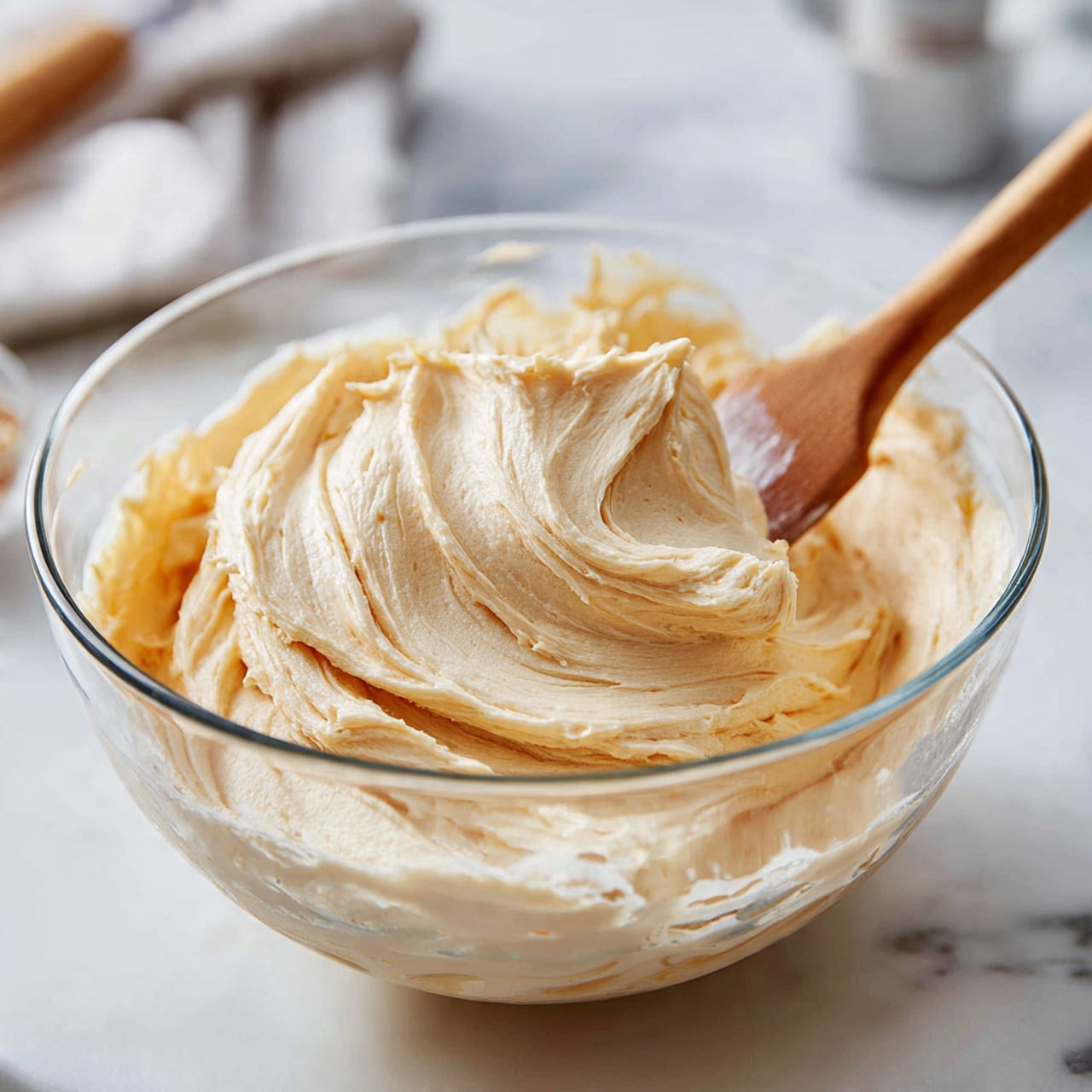 The image shows several red velvet cupcakes with bright red bases and thick, creamy white frosting swirled on top. Each cupcake is in a white paper liner. They are arranged on a dark brown wooden board with some cupcakes placed below it. The frosting has smooth, curved ridges that form a soft peak on each cupcake. The background is blurred out to keep focus on the cupcakes. The setting is simple, emphasizing the colorful contrast between the red cake and white frosting. Photo taken with an iphone --ar 4:5 --v 7