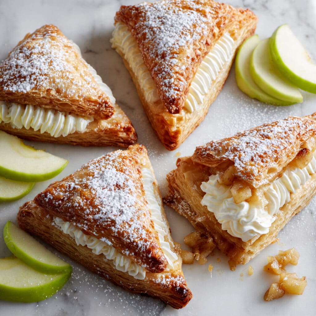 Apple Turnovers with Cream Filling and Optional Whipped Cream Dip Recipe