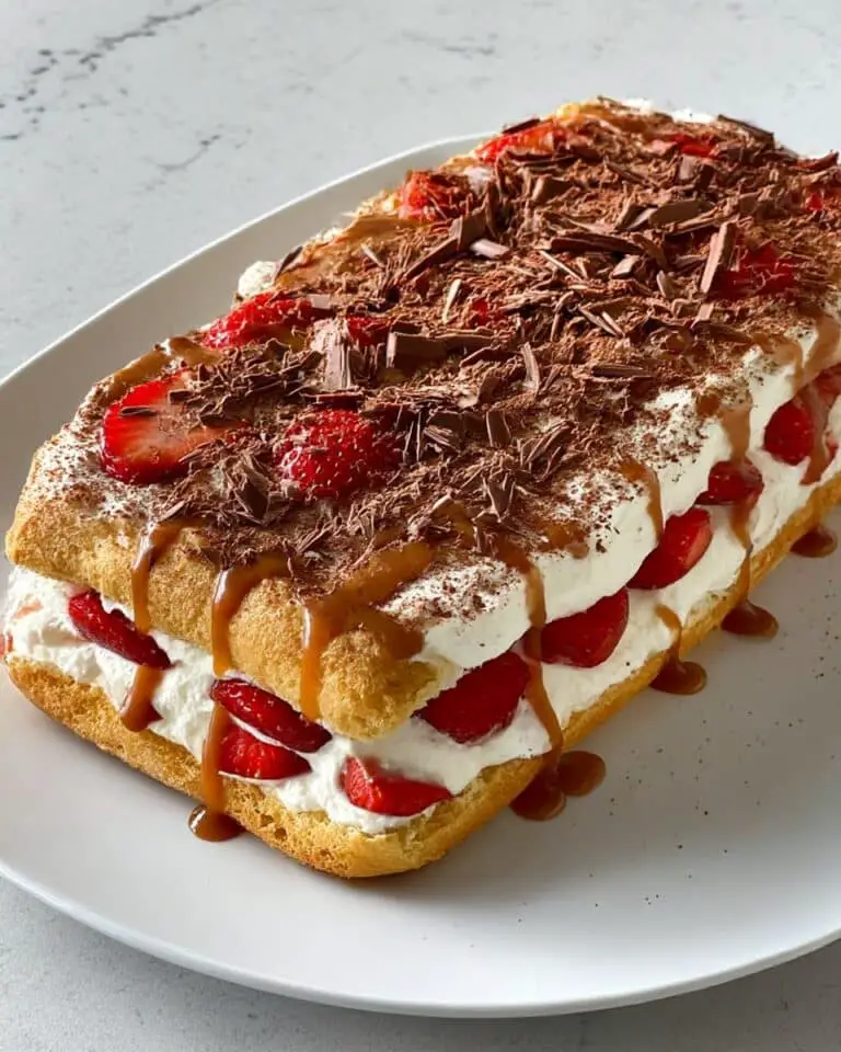 Giant Chocolate Eclair with Fresh Fruit and Caramilk Ganache Recipe