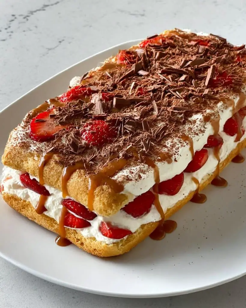 Giant Chocolate Eclair with Fresh Fruit and Caramilk Ganache Recipe