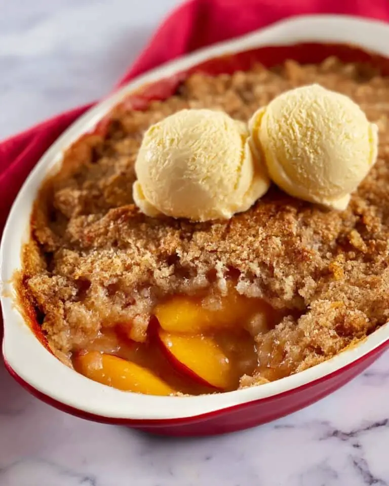 Peach Cobbler with Oats and Cinnamon Recipe