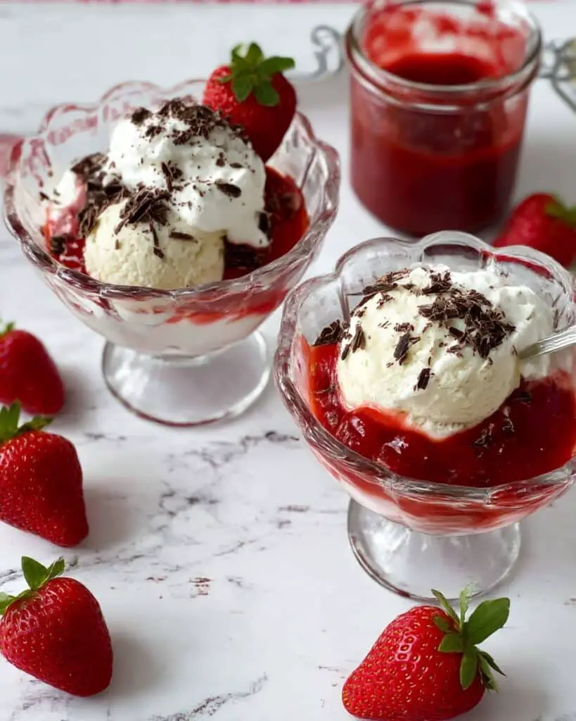Sweet Strawberry Sundae with Chocolate Flake Recipe
