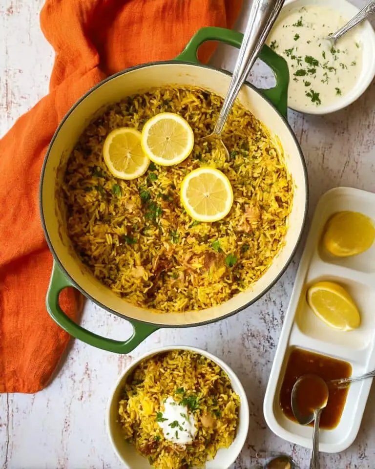 Creamy Chicken Biryani with Fresh Herbs and Crispy Onions Recipe
