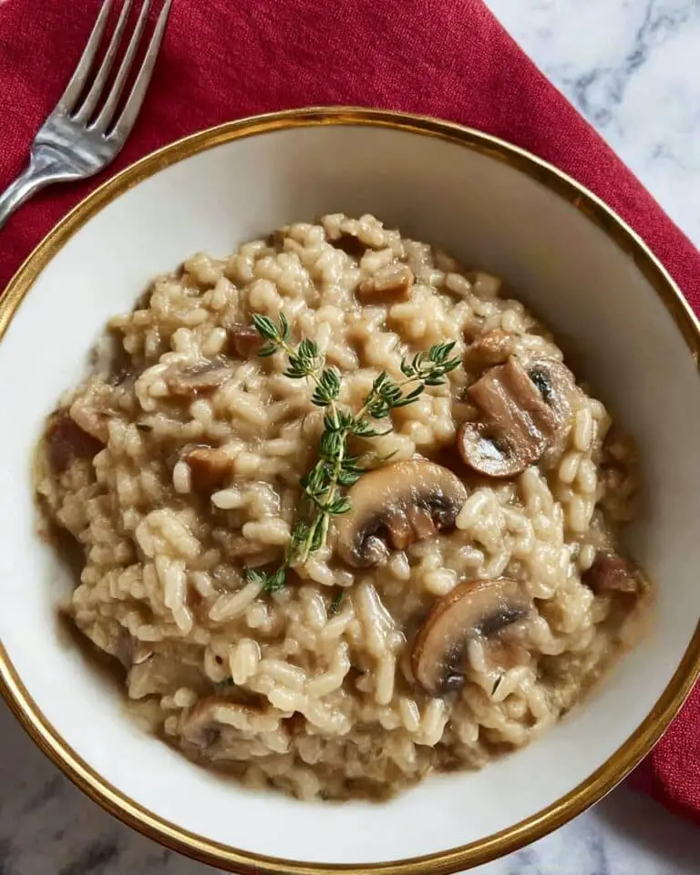 Creamy Mushroom Risotto with Parmesan and Truffle Oil Recipe
