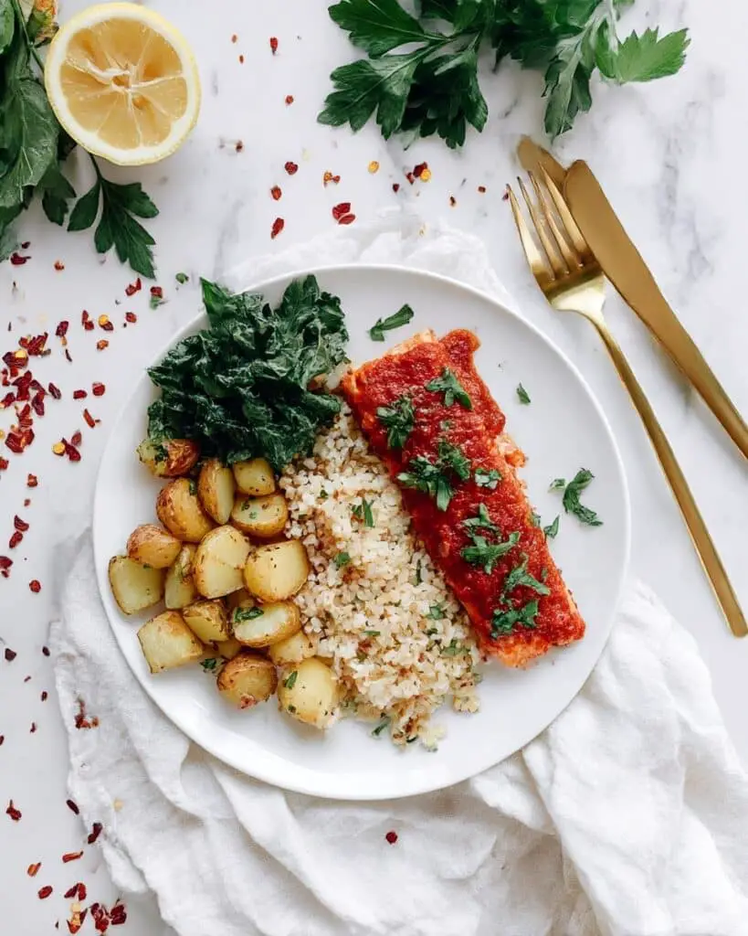 Spicy Baked Salmon with Tomato Masala Recipe