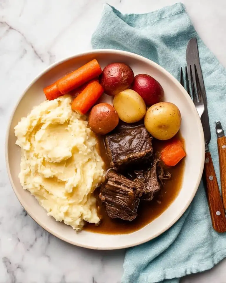 Classic Pot Roast with Red Wine and Root Vegetables Recipe