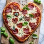 Heart-Shaped Pepperoni and Mozzarella Pizza Recipe