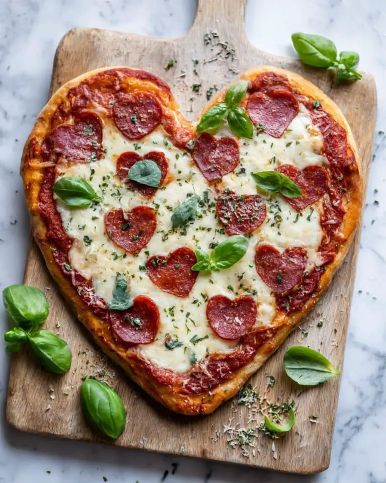 Heart-Shaped Pepperoni and Mozzarella Pizza Recipe