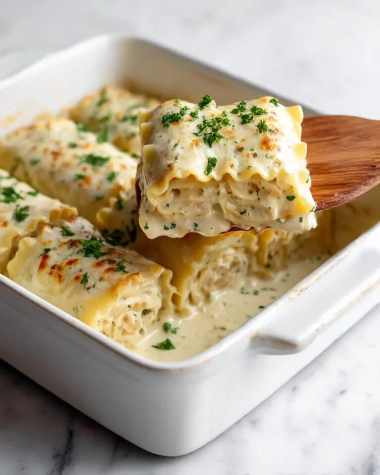 White Chicken Lasagna Roll-Ups with Bechamel Sauce Recipe