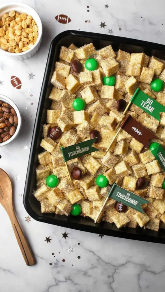 Chocolatey Football Muddy Buddies (Puppy Chow) Recipe