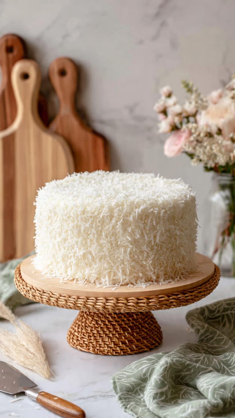 Coconut Cake with Cream Cheese Frosting and Toasted Shredded Coconut Recipe