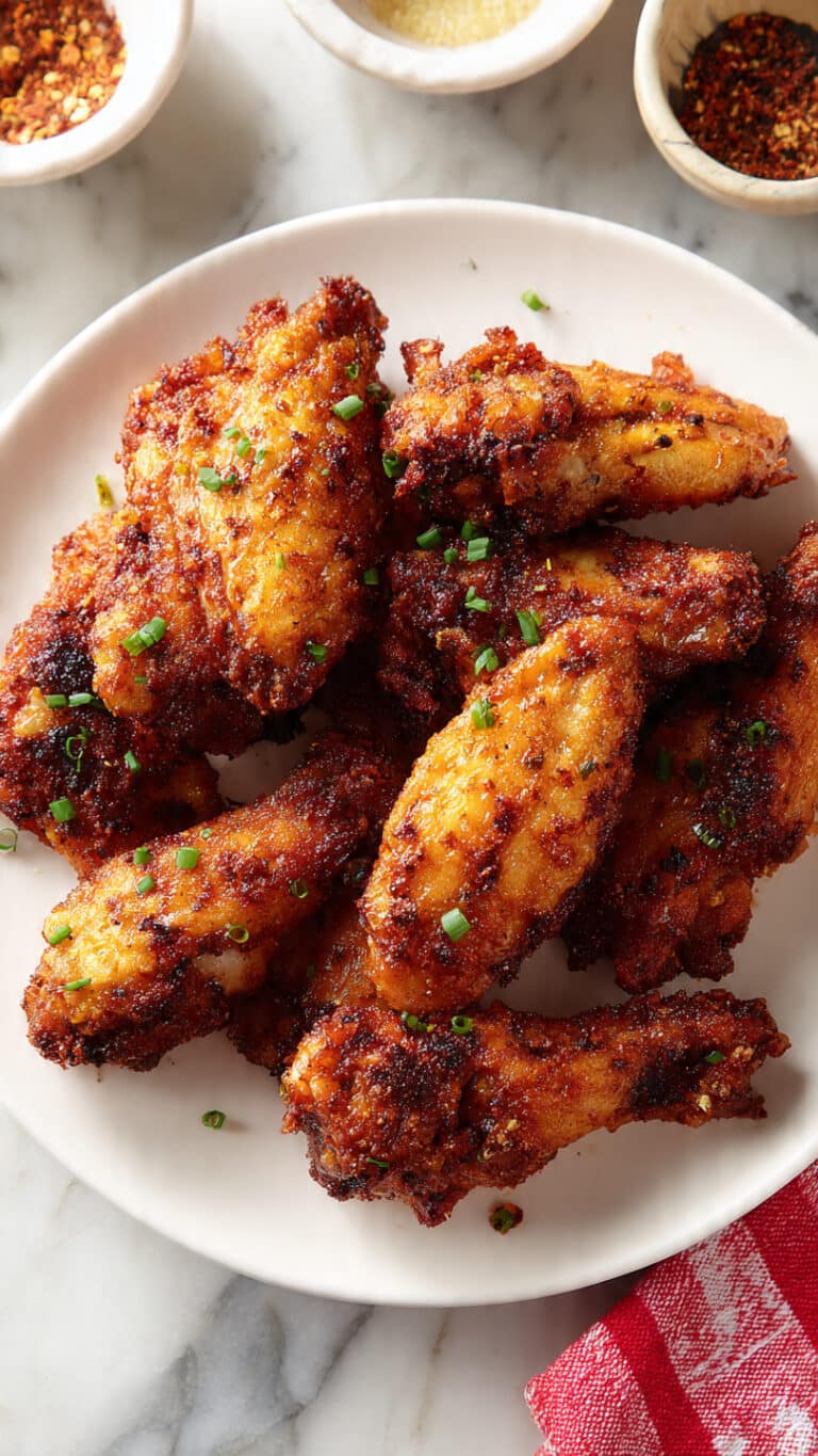 Dry Rub Chicken Wings with Crispy Baking Powder Coating Recipe
